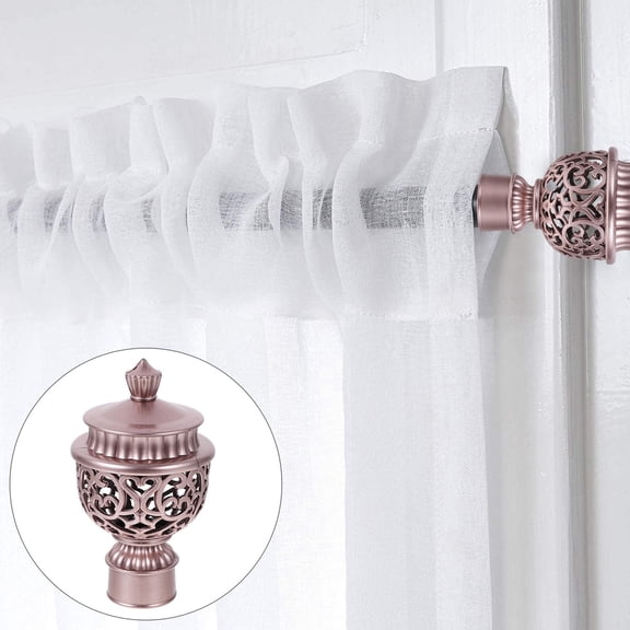 FOMIYES 4Pcs Rose Decorative Hollow Curtain Rod with Pattern Home Accessories