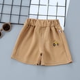 thumbnail image 2 of PEASKJP Toddler Shorts Boy's Graphic Shorts High Waisted Bobo Shorts Casual Summer Shorts with Pocket,Coffee 12-24 Months, 2 of 3