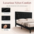 thumbnail image 4 of DEALTOPS Full Size Velvet Platform Bed Frame, Upholstered Tufted Headboard, No Box Spring, Black, 4 of 7