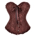 thumbnail image 2 of COMVALUE Corset Tops for Women Bustier Shapewear Lingerie Lace Waist Push Up Bodysuit (Brown, M), 2 of 3