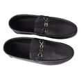 thumbnail image 4 of Zapatos de hombre sin cordones de piel sintética, informales, a la moda, ligeros, antideslizantes, con hebilla, de caña baja, color negro, 44, 4 of 14