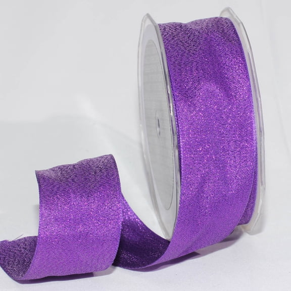 The Ribbon People Sparkly Purple Taffeta Woven Edge Craft Ribbon 1.5" x 54 Yards