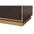 thumbnail image 7 of Baxton Studio Cormac Mid-Century Modern Transitional Dark Brown Finished Wood and Gold Metal 2-Door TV Stand, 7 of 7