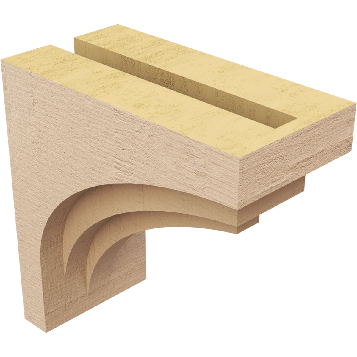 5"W x 10"D x 10"H Classic Rockford Rough Cedar Woodgrain TimberThane Corbel, Primed Tan