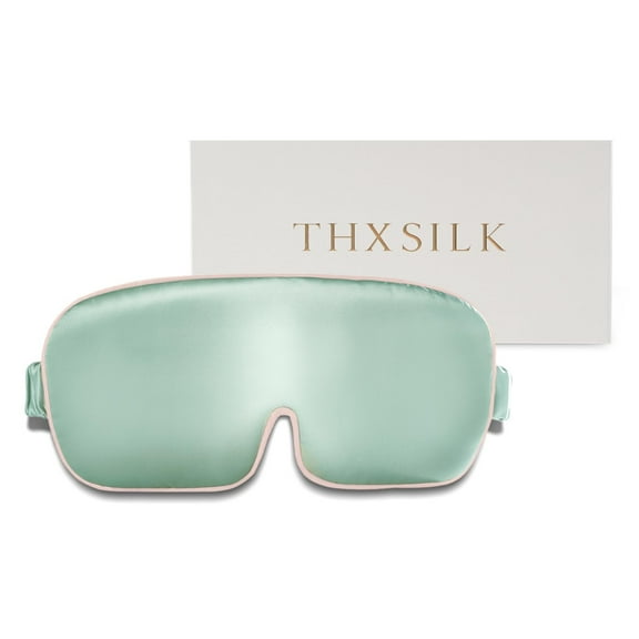 THXSILK Mulberry Silk Sleep Mask, 25 Momme Eye Mask for Sleeping, Soft Eye Cover Eyeshade for Night Sleeping, Travel, 4×9inches, Mint Green