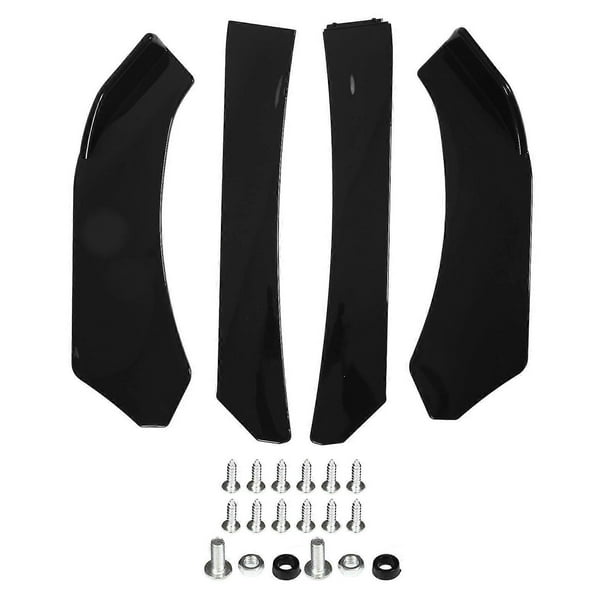 4PCs Front Bumper Chin Spoiler Glossy Black Style Universal Front Bumper Chin Spoiler Splitter