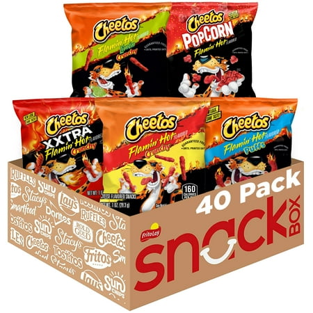 Cheetos Flamin' Hot Mix Variety Pack Snack Chips, 40 Count