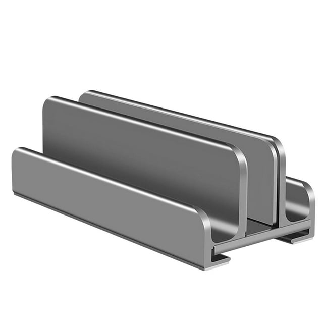 Tachiuwa 3 in 1 Vertical Laptop Stand Base Holder, Stable 3 Slots, Aluminum Notebook Dock Gray