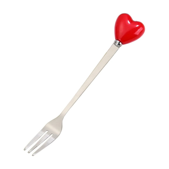 Heart-Shaped Handle Cutlery Set - Stainless Steel Fork and Spoon - Cute and Romantic Flatware for Dessert and Appetizers