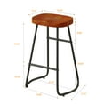 thumbnail image 2 of Bar Stools Set of 2, 29.52 Inch Counter Height Wood Bar Stools, Stylish and Minimalist Barstool for Kitchen Island, Coffee Shop, Bar, Home Balcony (2 PCS 29.52Inch Brown Color Barstool), 2 of 6