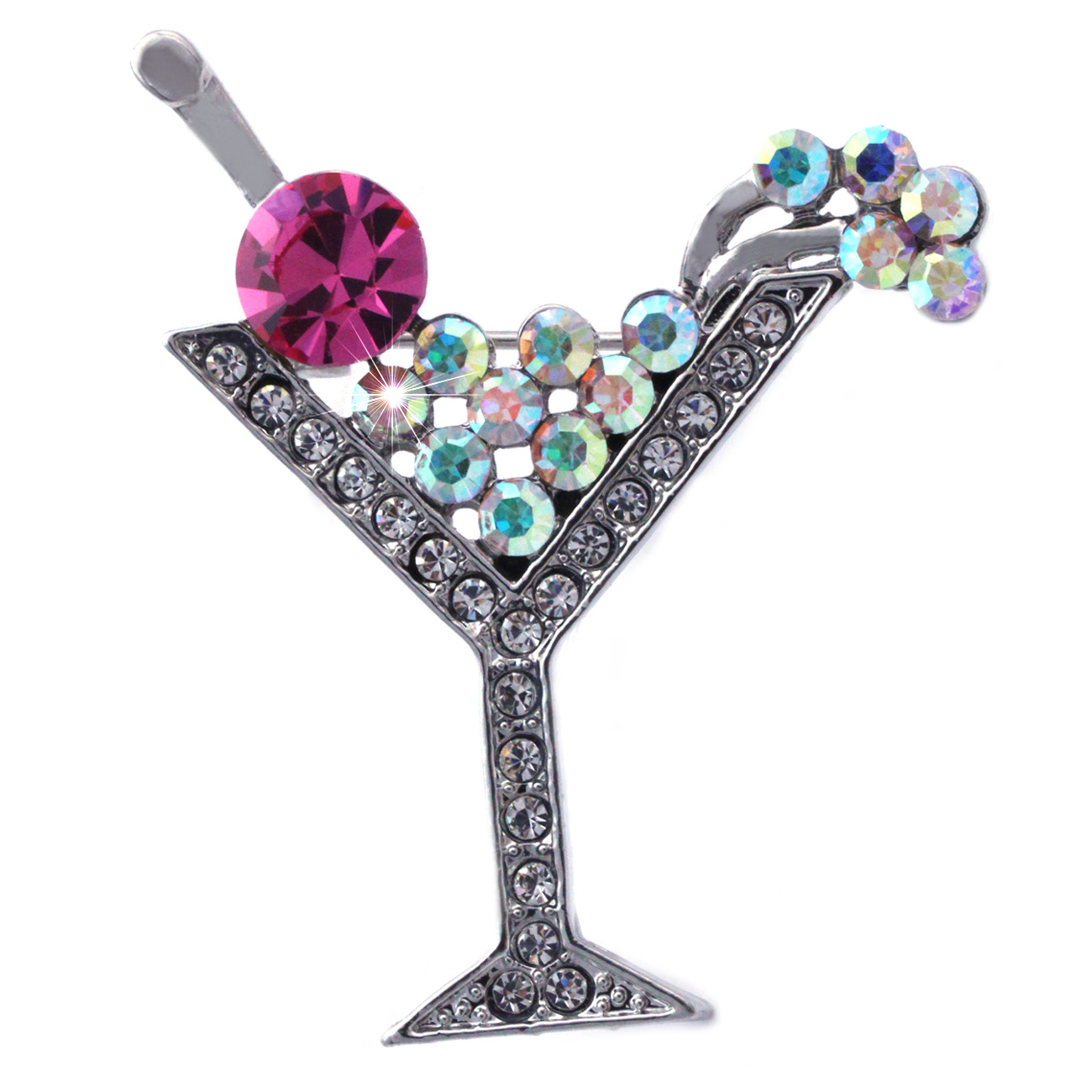 Cocojewelry cocojewelry Cherry Martini Glass Cocktail Party Brooch
