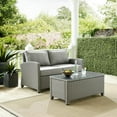 thumbnail image 2 of Crosley Bradenton 2 Piece Wicker Patio Sofa Set in Gray, 2 of 7