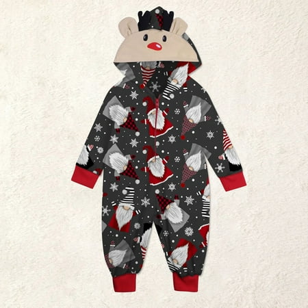 

Cntydi Pajamas for Women Gifts Parent-child Warm Halloween Set Printed Home Wear Hoodid Pajamas Kids Jumpsuit
