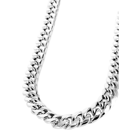 Gold Chain - Womens Semi Solid  Miami Cuban Link Chain 10K/14K White Gold