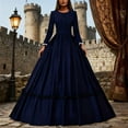 thumbnail image 2 of FYEGRE Elegant Historical Gown Retro War Antique Dress For Women Court Formal Wear Dark Blue XXXL, 2 of 9