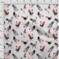 thumbnail image 4 of oneOone Viscose Jersey White Fabric Rooster Cock Sewing Craft Projects Fabric Prints By Yard 60 Inch Wide, 4 of 4