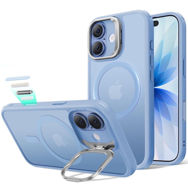 Funda ESR para iPhone 17 con protección militar, soporte MagSafe y color azul
