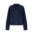 thumbnail image 4 of Tqcoqu Suede Jackets for Women 2026 Casual Button Down Cropped Jacket Fall Long Sleeve Outerwear Coats Work Office Clothes, 4 of 7