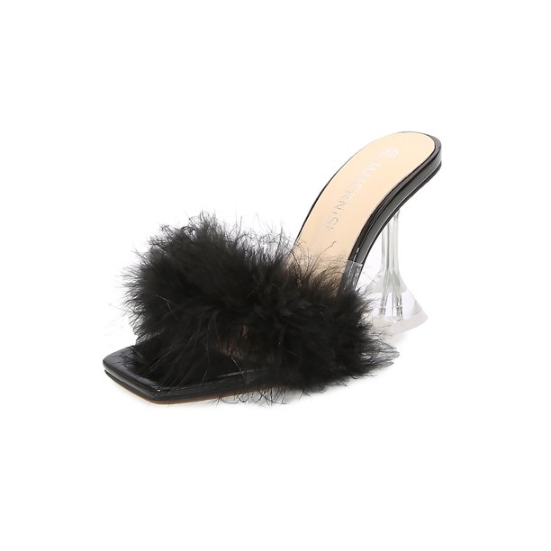 AMaVo - Avamo LADIES WOMENS HEELS FAUX FLUFFY FUR FASHION SUMMER SANDALS SLIPPERS SHOES - Walmart.com - Walmart.com