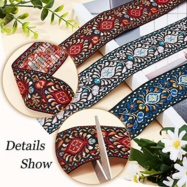 Tapestry Jacquard Ribbon, Floral Pattern, 3 inches Wide • Promenade Fine  Fabrics