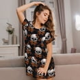 thumbnail image 3 of Fotbe Butterfly Skull Bata de Dormir para Mujer con Estampado, Camisón de Algodón de Manga Corta, Ropa de Dormir Casual, 3 of 6
