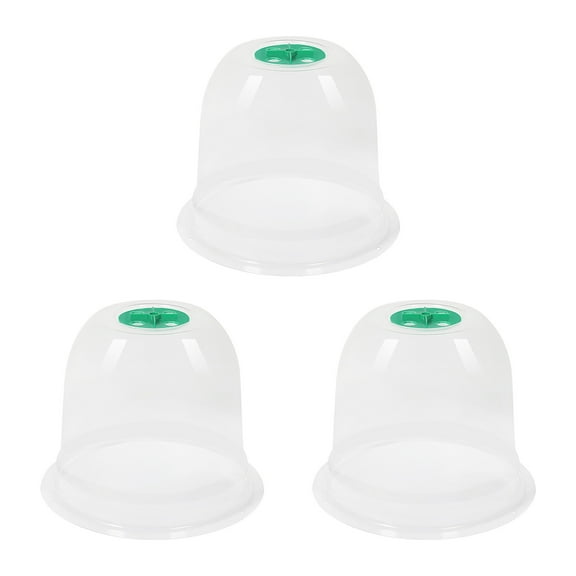 3-Piece Plant Temperature Retention Cover Plastic Ventilation Dome Gardening Greenhouse Seedling Germination Protector