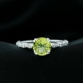 thumbnail image 2 of Rosec Jewels Natural Peridot Solitaire Engagement Ring 2 Carat - (8 mm Round) Peridot Diamond Ring for Women - AAA Quality, 925 Sterling Silver, US 8.00, 2 of 4