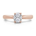 thumbnail image 2 of AFFY Round Cut White Natural Diamond Oval Promise Ring in 10k Rose Gold (0.2 Cttw), 2 of 7