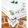 Dash Away Santa Stamped Cross Stitch Tablecloth, 52X70