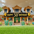 thumbnail image 4 of Gilded Happy 50th Birthday Banner with Balloon Firework and Sparkle Elements Backdrop Decoration for Birthday Party Photography Props Celebrations Decorations, 4 of 7