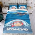 thumbnail image 4 of Ponyo Conjunto de sábanas temático, trío de piezas, cómodo y amigable con la piel, diseño único, regalo de decoración para el hogar para familiares, amigos y fans,135cm *200cm, 4 of 6