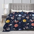 thumbnail image 4 of Outer Space Theme Blanket Gifts For Kids Adults - Lightweight Throw Blanket For Bedroom Living Room Decor Soft Fuzzy Fleece Cozy Plush Bed Couch 60"X50", 4 of 7