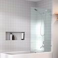 thumbnail image 4 of Glass Warehouse  58.25" x 27.5" Frameless Shower Bath Fixed Panel Satin Brass Satin, 4 of 5