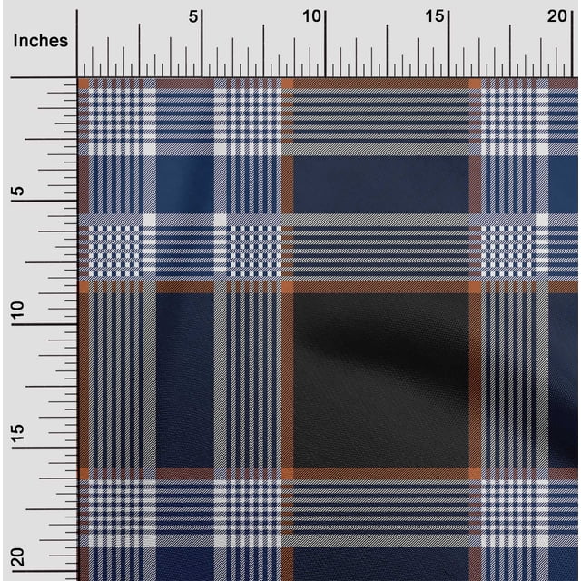 oneOone Silk Tabby Fabric Tartan Check Print Fabric BTY 42 Inch Wide