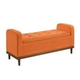 thumbnail image 1 of Pemberly Row Banc de Rangement Contemporain en Tissu à Dessus Relevable, Orange, 1 of 8