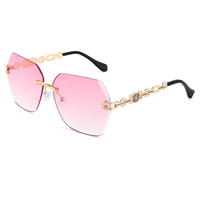 Gafas de Sol FEISEDY Clásicas Sin Montura B2567 Montura Metálica para Mujer