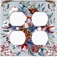 thumbnail image 3 of Metal Light Switch Plate Cover Flower Bouquet Colorful Pastel Blue FLW012, 3 of 13