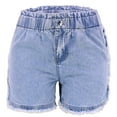 thumbnail image 2 of Labakihah Sweatpants Women Women's Casual Summer Denim Shorts Mid Waisted Stretchy Ripped Jean Shorts with Pockets Gym Shorts Women Blue, 2 of 8
