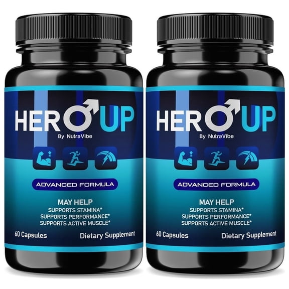 (2 Pack) Hero Up – Original HeroUp Formula with Ingredients to Help Maintain Lasting Energy, Support Performance & Daily Vitality | Just 2 Easy-to-Swallow Pills a Day (120 Capsules)