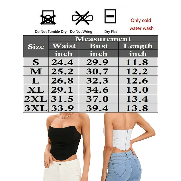 LELINTA Women's Bustier Tube Tops Sleeveless Sexy Strapless