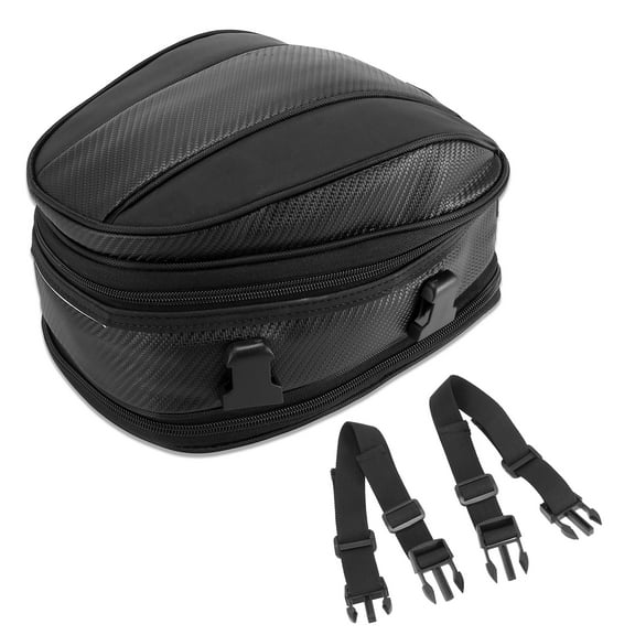 Unique Bargains Black Motorcycle Seat Bag Waterproof 1680D Cycling Travel RearBackpack