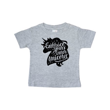 

Inktastic Embrace Your Inner Unicorn with Silhouette in Black Grunge Gift Baby Boy or Baby Girl T-Shirt