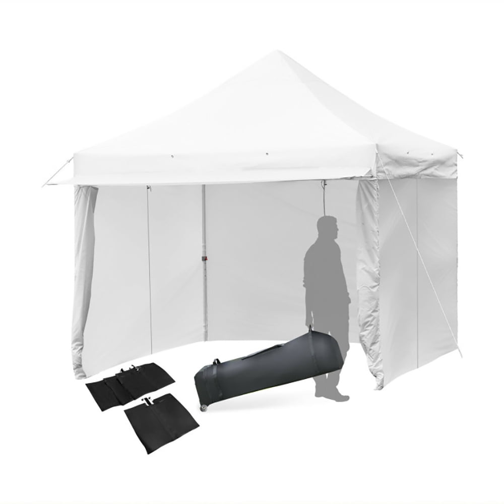 Aimee Lii 10 x 10 Feet Pop-up Gazebo with 5 Removable Zippered Sidewalls and Extended Awning, Backyard Canopy Gazebo, White Aimee Lii 10 x 10 Feet Pop-up Gazebo with 5 Removable Zippered Sidewalls and Extended Awning, Backyard Canopy Gazebo, White