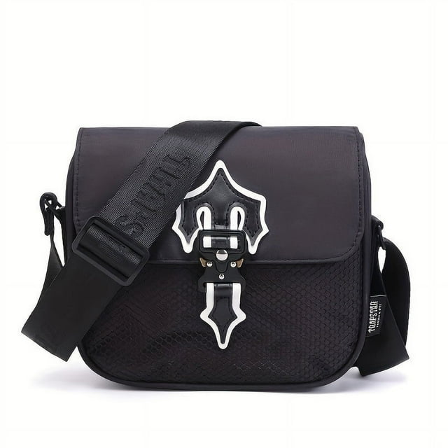 Blvck Trapstar Croix Chromée Off White Mode Urbaine Designer Schouder Crossbody Punk Rock Goth Y2K Étiquette Blanche Rétro