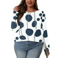 thumbnail image 5 of Rollbacks & More Viikei Womens Tops Plus Size,Women's Spring/Summer Floral Printed Round Neck Long Sleeve T-shirt White XL, 5 of 7