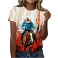 thumbnail image 2 of Patlollav Plus Size Tops Womens New Short Sleeve Round Neck Casual Printed T-Shirt, 2 of 6