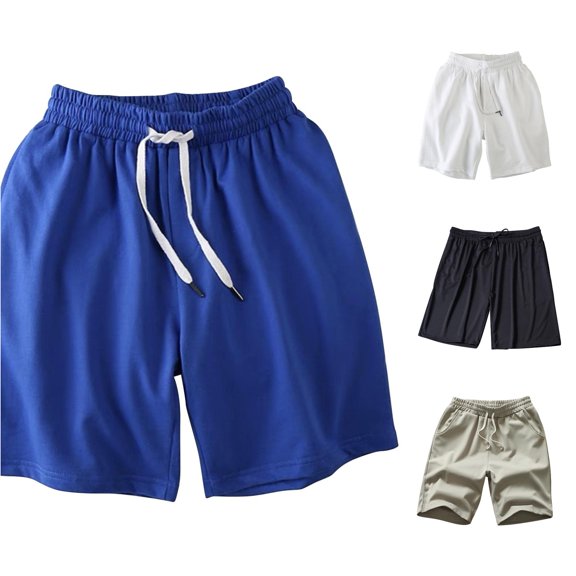 LiuXxxx Mens Spring and Summer Street Leisure Sports Pocket Drawstring Stretch Waist Color Cargo Shorts Blue XXL