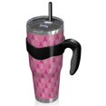 thumbnail image 2 of 40oz Tumbler,Pink Breast Cancer Insulated Tumblers with Removable Handle,Stainless Steel Double Vacuum Coffee Tumbler Cup with Straw for Home,Office,Travel,Party, 2 of 5