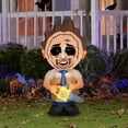 thumbnail image 2 of Gemmy Airblown Inflatable Stylized Leatherface Radar, 3.5 ft Tall, Multicolored, 2 of 5