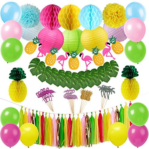 PAPER JAZZ Paradise Banner kit for Summer Hawaiian Tropical Fruit Theme Party